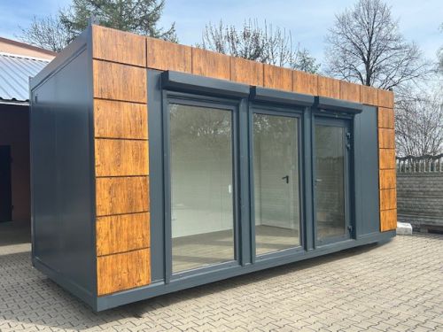 Kontener biurowy 21m2 z WC + Kasetony ozdobne